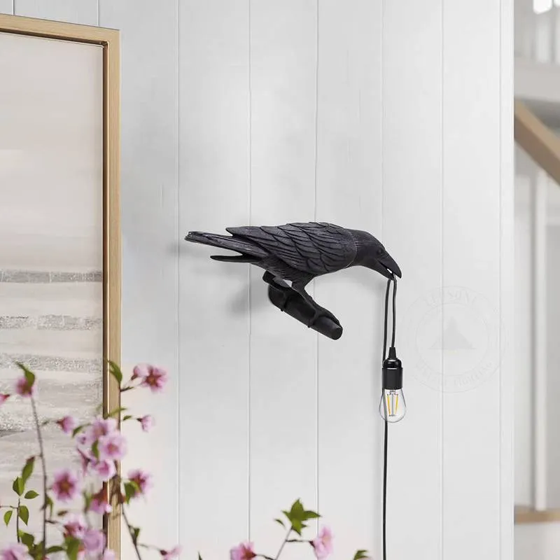 All Seasons Life Raven Wandleuchte Rabe Wandlampe Schwarz E27 ~3273