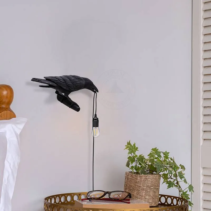 All Seasons Life Raven Wandleuchte Rabe Wandlampe Schwarz E27 ~3273