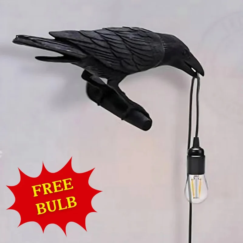 All Seasons Life Raven Wandleuchte Rabe Wandlampe Schwarz E27 ~3273