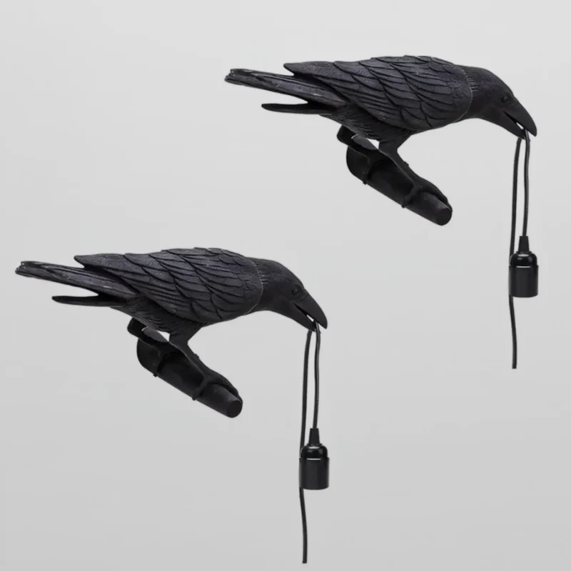 All Seasons Life Raven Wandleuchte Rabe Wandlampe Schwarz E27 ~3273