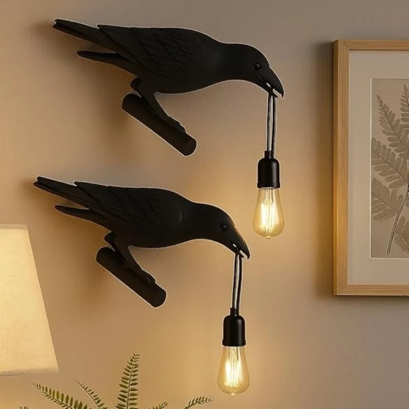 All Seasons Life Raven Wandleuchte Rabe Wandlampe Schwarz E27 ~3273