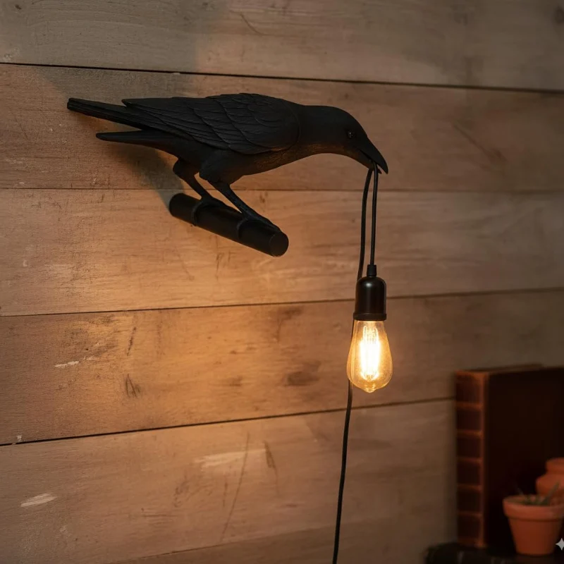 All Seasons Life Raven Wandleuchte Rabe Wandlampe Schwarz E27 ~3273