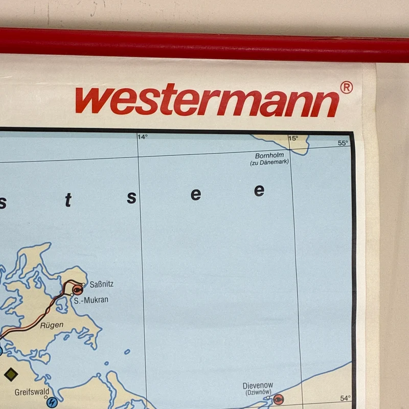 Vintage Schulkarte – Bundesrepublik Deutschland Wirtschaft – Erdkunde Rollbild Lehrtafel Wanddeko