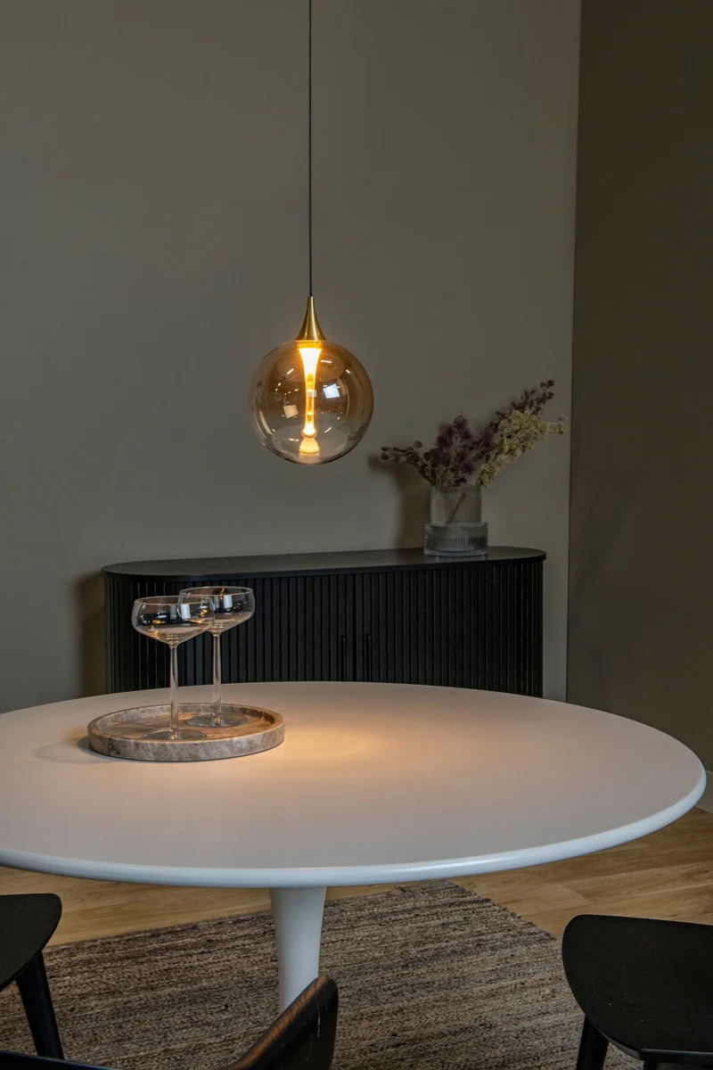 LED-Pendelleuchte Gisela dimmbar Glasschirm Amber