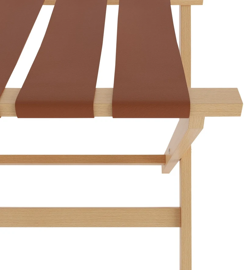 Casa Padrino Luxus Kofferständer Gepäckablage aus Buchenholz und Kunstleder in Naturfarben / Braun 70 x 50 x H. 59 cm