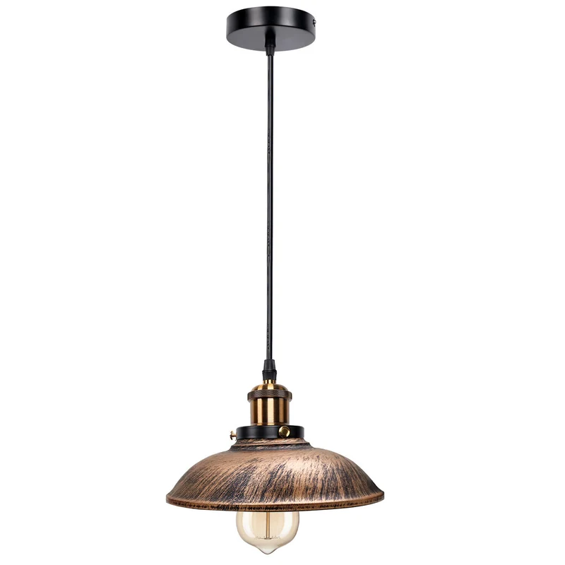 Retro Coolie Pendelleuchte Patina Antik E27 | Industrie Esstischlampe Ø24cm ~3314