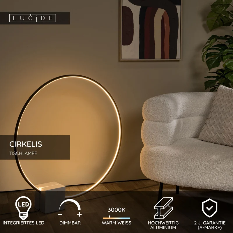 LED-Tischleuchte Cirkelis dimmbar