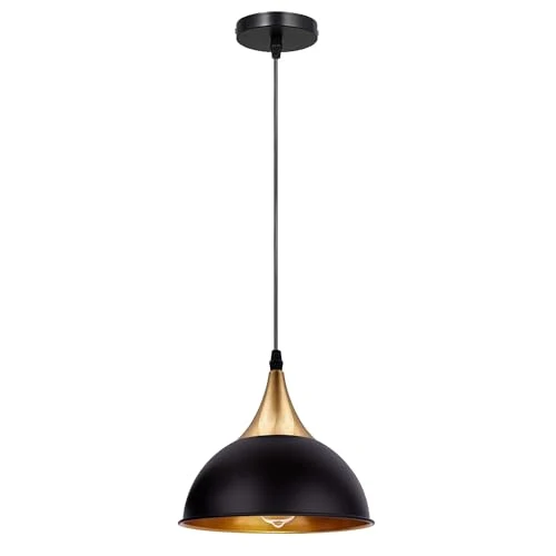 Retro Kuppel Esstischlampe E27 Metall | Vintage Bistro Pendelleuchte Ø21cm ~3397