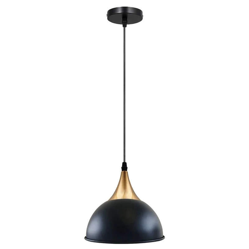 Retro Kuppel Esstischlampe E27 Metall | Vintage Bistro Pendelleuchte Ø21cm ~3397