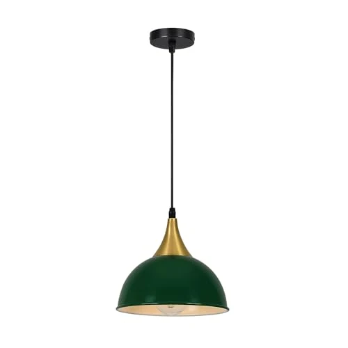 Retro Kuppel Esstischlampe E27 Metall | Vintage Bistro Pendelleuchte Ø21cm ~3397