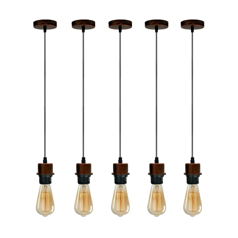 5 Stück Pendelleuchte E27 Vintage DIY Hängeleuchte ~3395
