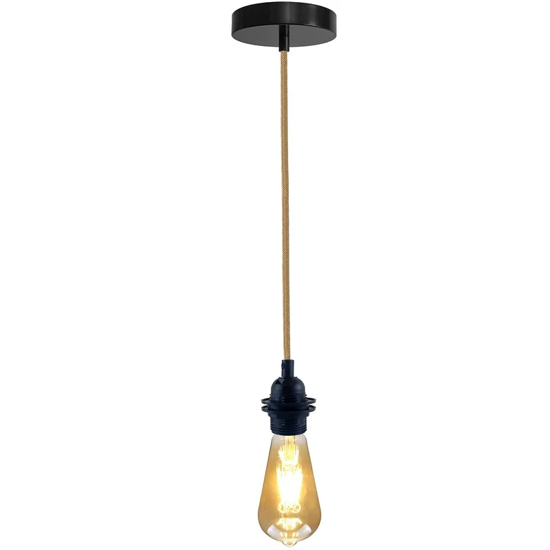1m Deckenlampe Textilkabel mit Fassung E27 ~3295