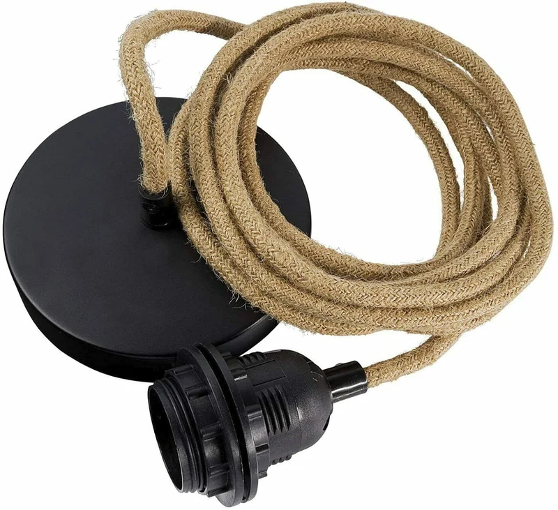 1m Deckenlampe Textilkabel mit Fassung E27 ~3295