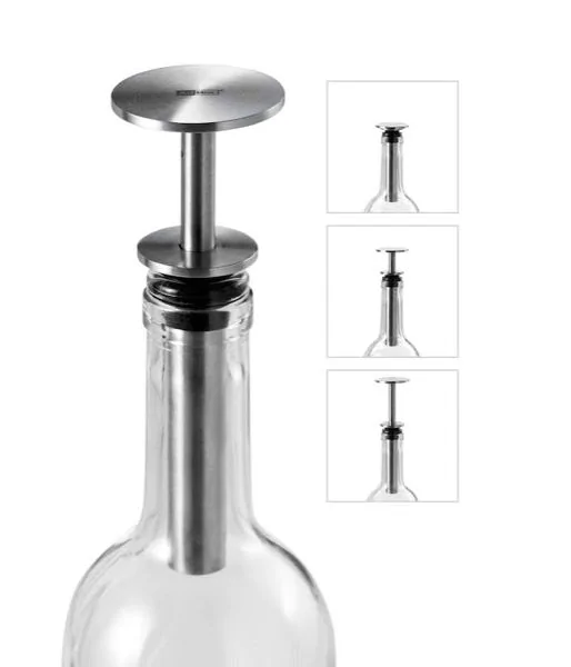 AdHoc Wein Vakuum-Pumpe Champ|Edelstahl|H: 9,5 cm Ø:4,5 cm