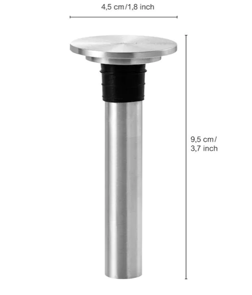 AdHoc Wein Vakuum-Pumpe Champ|Edelstahl|H: 9,5 cm Ø:4,5 cm