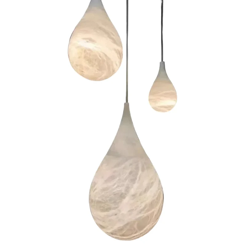 Hanglamp druppelvorm albast dimbaar LED-verlichting keukeneiland nachtkastje Scandinavisch interieur | Sansoti