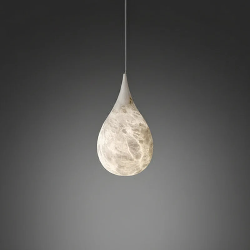 Hanglamp druppelvorm albast dimbaar LED-verlichting keukeneiland nachtkastje Scandinavisch interieur | Sansoti