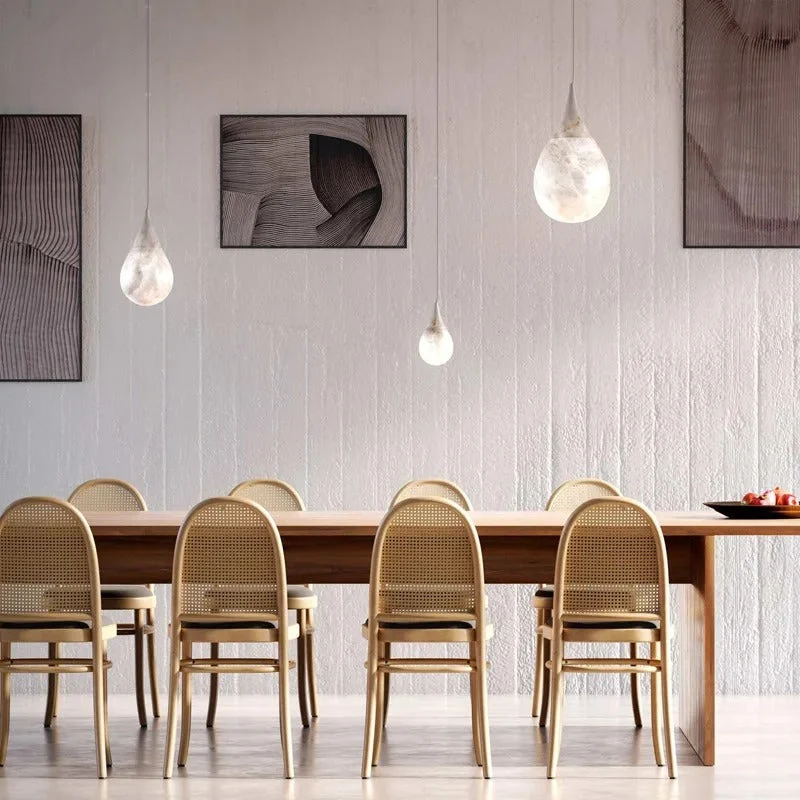 Hanglamp druppelvorm albast dimbaar LED-verlichting keukeneiland nachtkastje Scandinavisch interieur | Sansoti