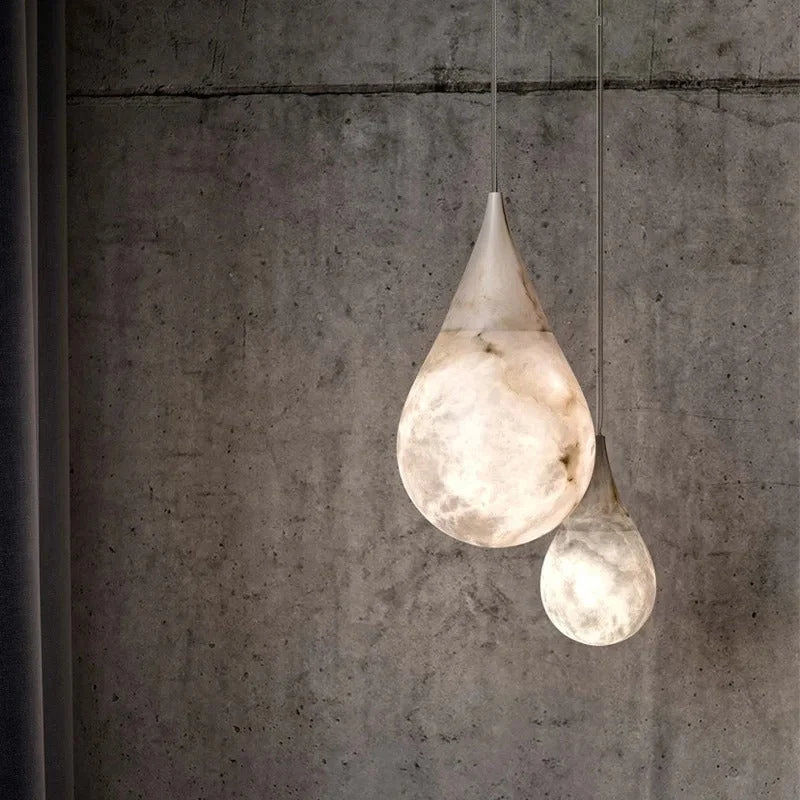 Hanglamp druppelvorm albast dimbaar LED-verlichting keukeneiland nachtkastje Scandinavisch interieur | Sansoti