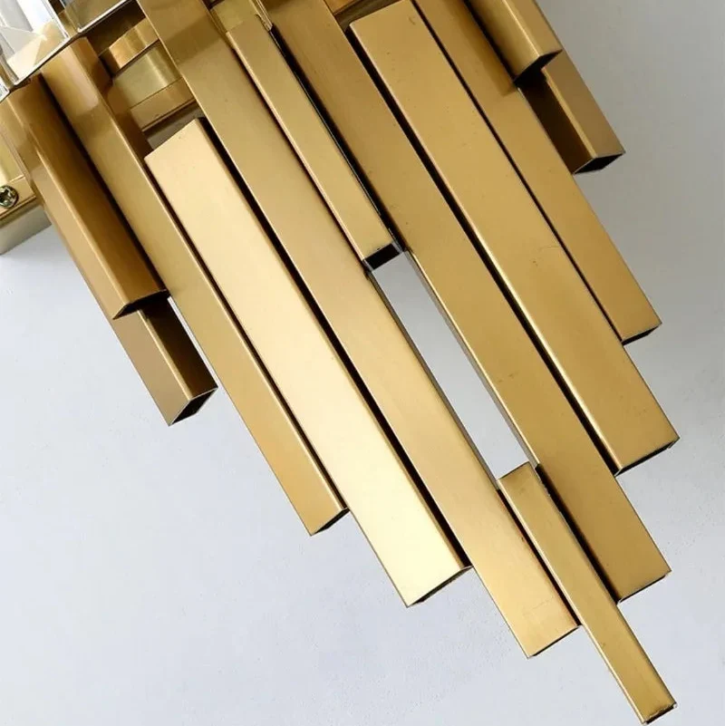 Kristallen Wandlamp Gelaagde Staven Goud Modern Design Lichtbreking Wandverlichting Luxe Interieur Sfeervol | Sansoti