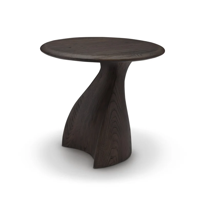 Casa Padrino Luxus Beistelltisch Dunkelgrau / Grau 55 x 46.5 x H. 47.5 cm - Beistelltisch mit Ulmenfurnier - Moderne Wohnzimmer Möbel - Luxus Qualität