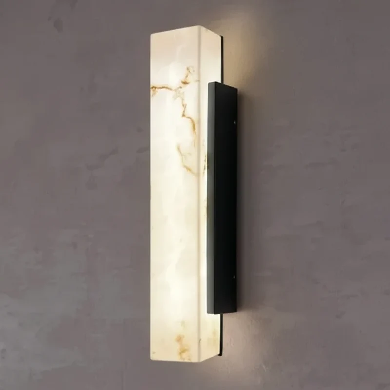 Rechthoekige Buitenwandlamp Hars Steen Natuureffect LED Verlichting voor Tuin Terras Entree Gevel Balkon | Sansoti