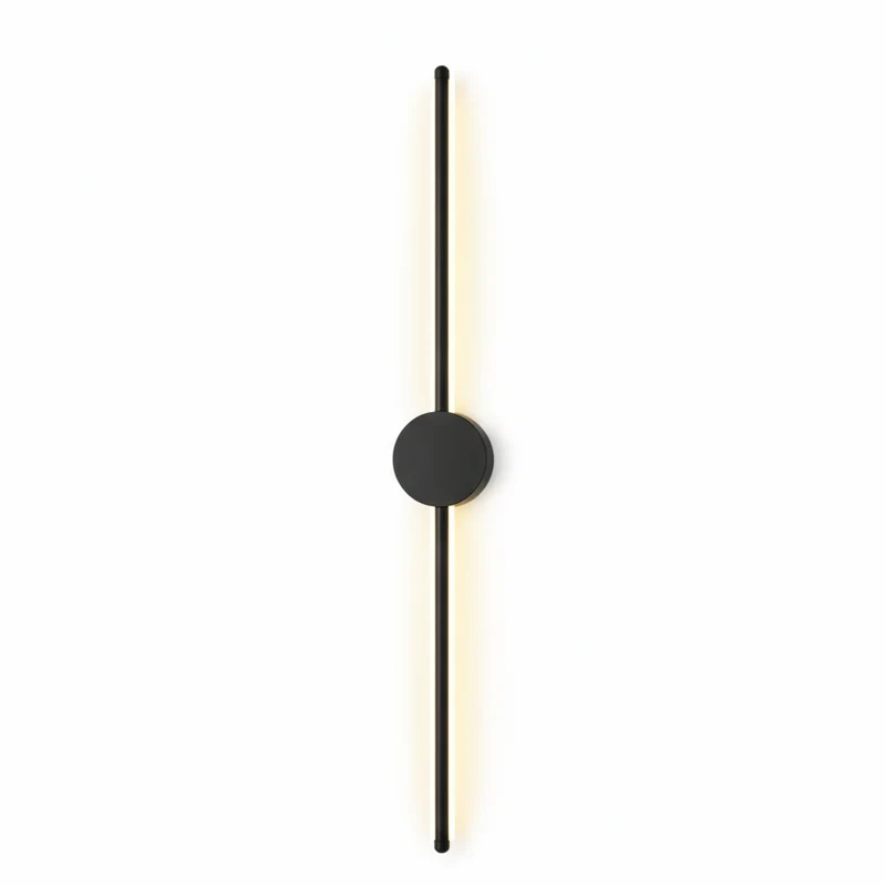 Smalle wandlamp LED aluminium zwart 60-100cm slaapkamer gang studeerkamer warmwit indirect sfeerlicht modern | Sansoti