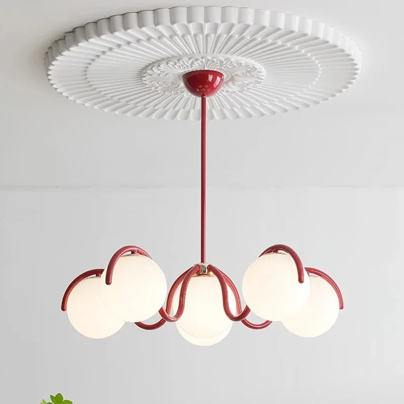 Ronde glazen kroonluchter 69 cm 6 lichtpunten glas metaal sfeervol woonkamer slaapkamer studeerkamer | Sansoti