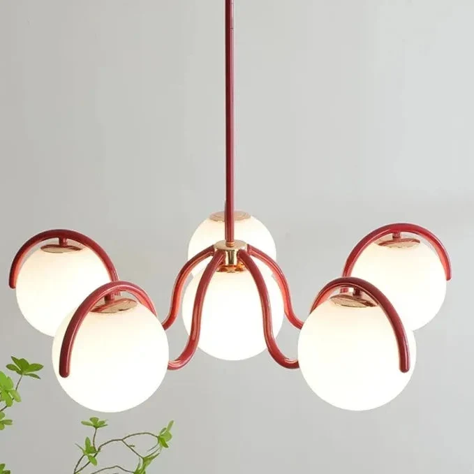 Ronde glazen kroonluchter 69 cm 6 lichtpunten glas metaal sfeervol woonkamer slaapkamer studeerkamer | Sansoti