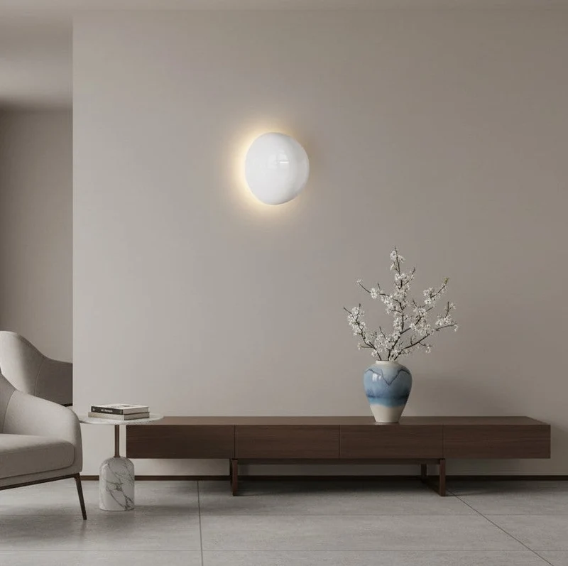 Ronde Wandlamp Metaal LED 16 cm Scandinavisch Design Sfeervol Licht Slaapkamer Hal Gang Woonkamer Brons | Sansoti