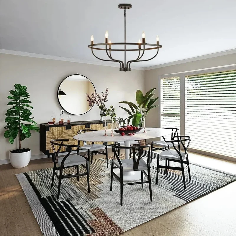 Ronde Kroonluchter Metaal LED Zwart Goud Kandelaar Stijl voor Eetkamer Woonkamer Hal Slaapkamer Sfeerverlichting | Sansoti