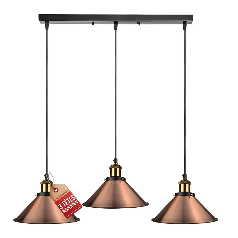 3 Kopf Vintage Industrielle Esszimmer Pendelleuchte~3285