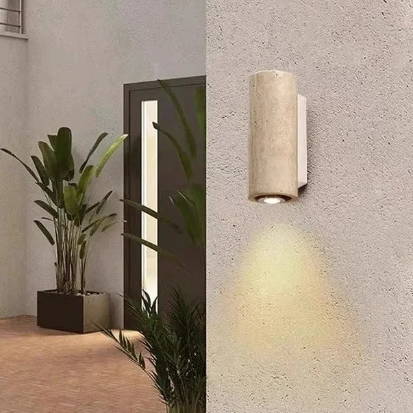 Wandlamp Travertin Steen Geel Rond Vierkant LED Warm Licht voor Slaapkamer Gang Hal Studeerkamer Woonkamer | Sansoti