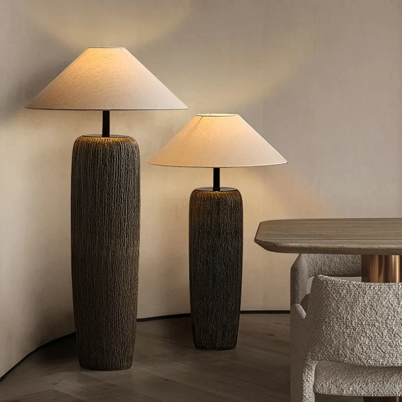 Japans Keramiek Vloerlamp Rustieke Stijl 40-110 cm Woonkamer Hoekverlichting Warm Sfeerlicht Staande Lamp | Sansoti