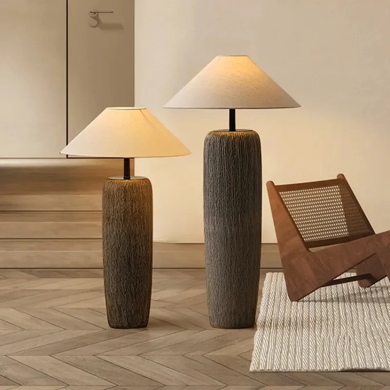 Japans Keramiek Vloerlamp Rustieke Stijl 40-110 cm Woonkamer Hoekverlichting Warm Sfeerlicht Staande Lamp | Sansoti