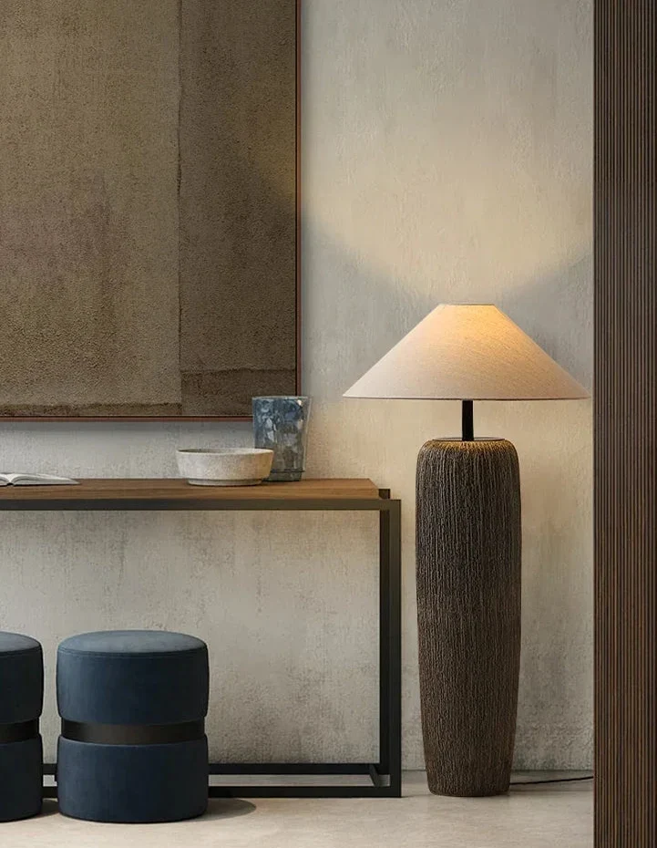 Japans Keramiek Vloerlamp Rustieke Stijl 40-110 cm Woonkamer Hoekverlichting Warm Sfeerlicht Staande Lamp | Sansoti