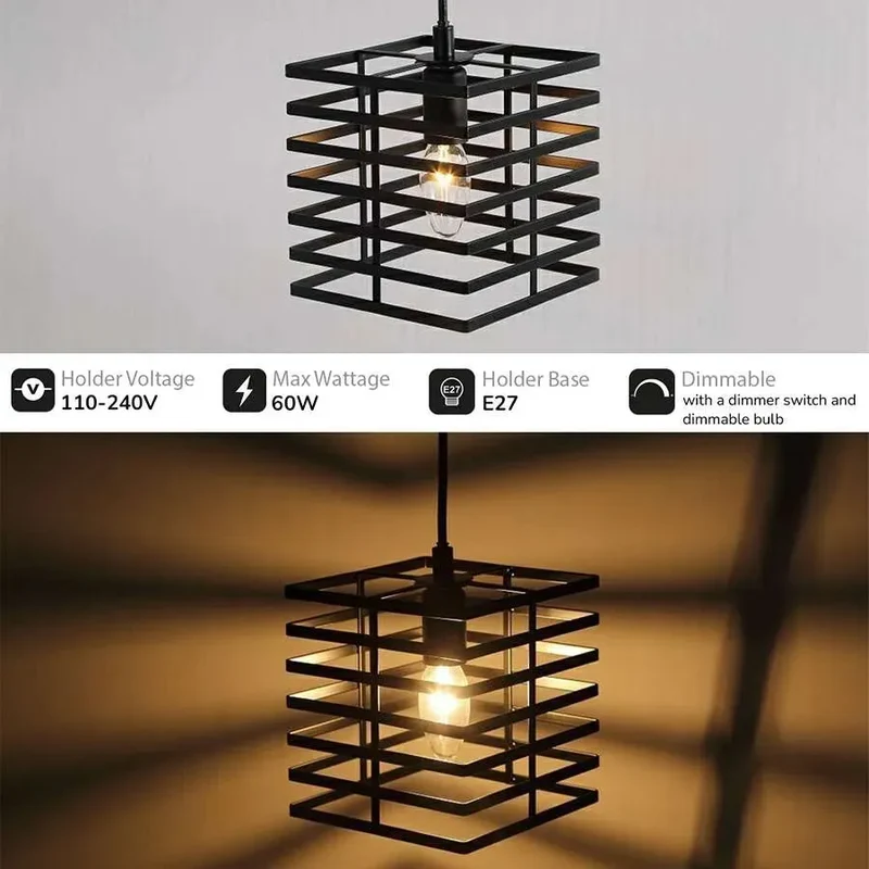 Moderne Pendelleuchten Quadrat Drahtkäfig~3216