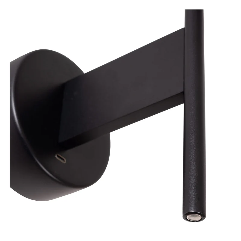 Wandleuchte Magic mit USB-Ladeanschluss und Stoffschirm Länge 18cm