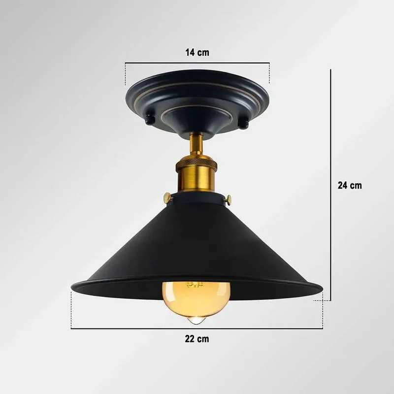 Deckenleuchte Gold Matt – Vintage Industrie Deckenlampe | E27 ~3311