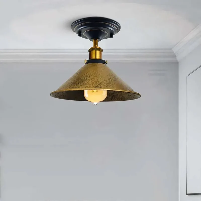 Deckenleuchte Gold Matt – Vintage Industrie Deckenlampe | E27 ~3311