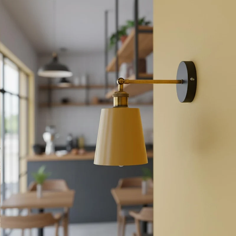 Wandlampe Industrial in Glockenform, schwenkbar E27 ~3382
