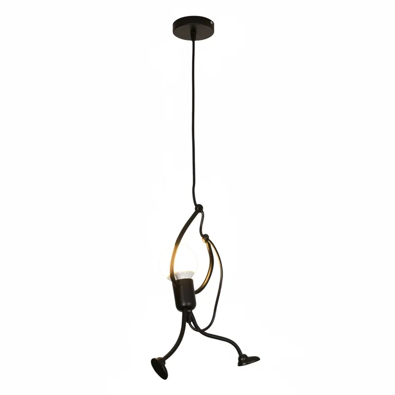 Menselijke Figuur Hanglamp Metaal Sculptuur Verlichting Moderne Design Kinderkamer Eetkamer Woonkamer | Sansoti