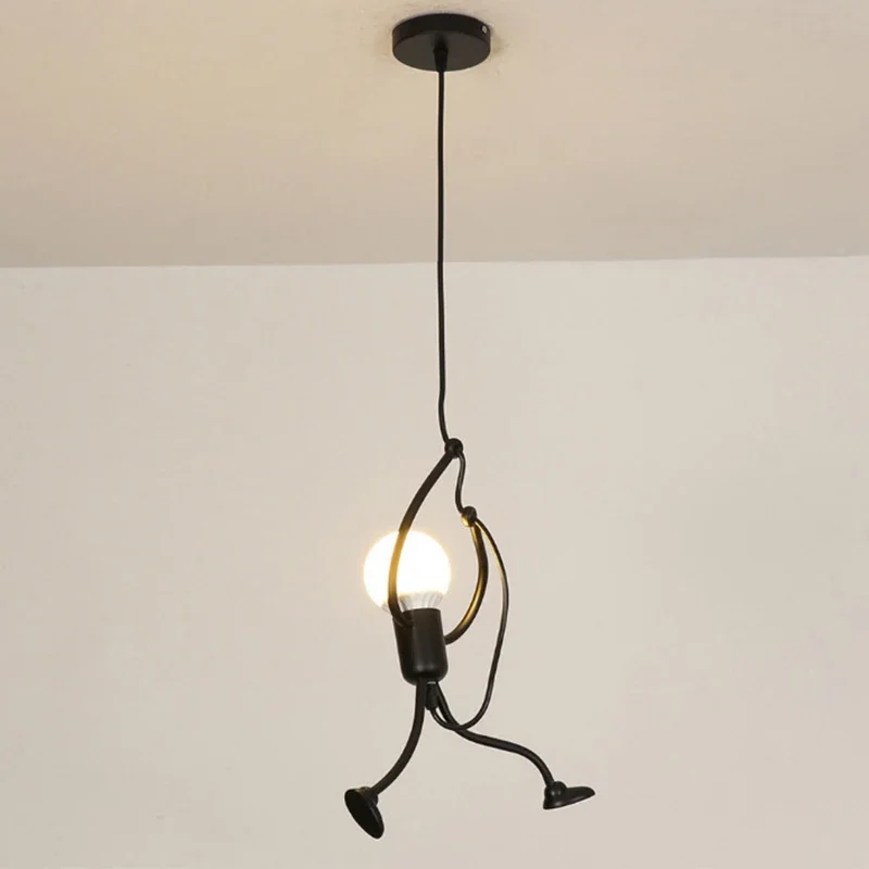 Menselijke Figuur Hanglamp Metaal Sculptuur Verlichting Moderne Design Kinderkamer Eetkamer Woonkamer | Sansoti