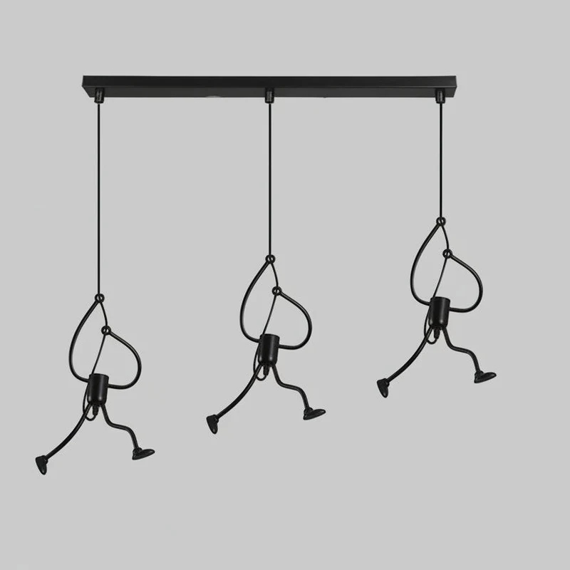 Menselijke Figuur Hanglamp Metaal Sculptuur Verlichting Moderne Design Kinderkamer Eetkamer Woonkamer | Sansoti