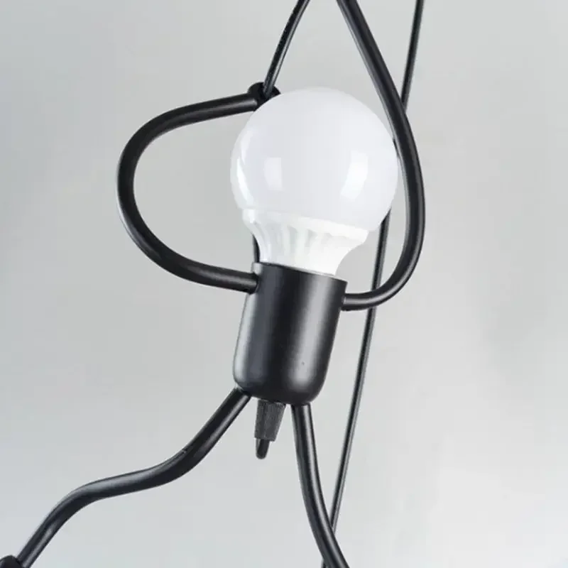 Menselijke Figuur Hanglamp Metaal Sculptuur Verlichting Moderne Design Kinderkamer Eetkamer Woonkamer | Sansoti