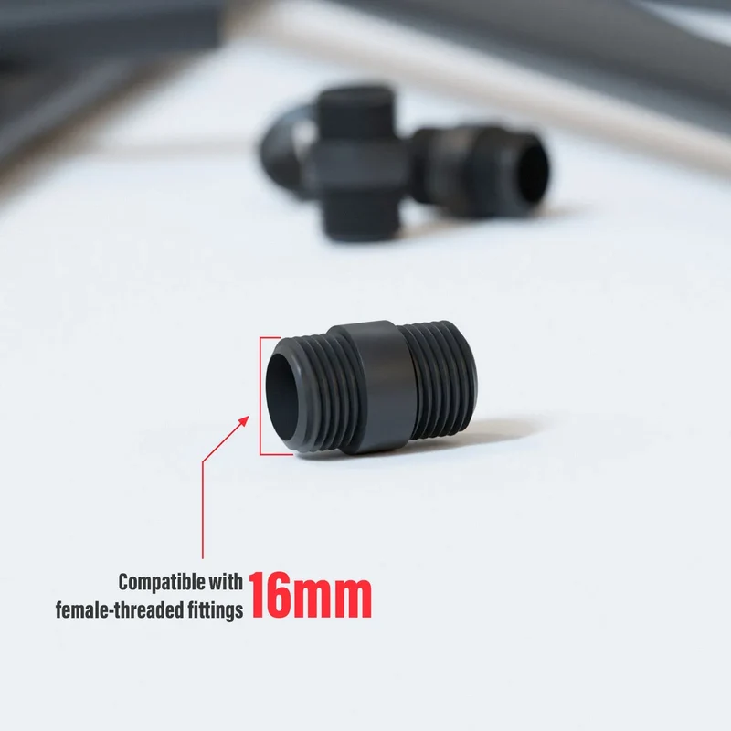 Schwarz Stahl Standard Gewinde Verbinder für Rohrrohr 16mm Außengewinde ~3237