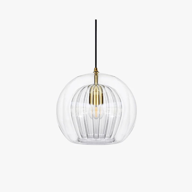 Glazen Hanglamp Bol met Metalen Frame – Modern Design Verlichting voor Eetkamer Slaapkamer en Woonkamer | Sansoti