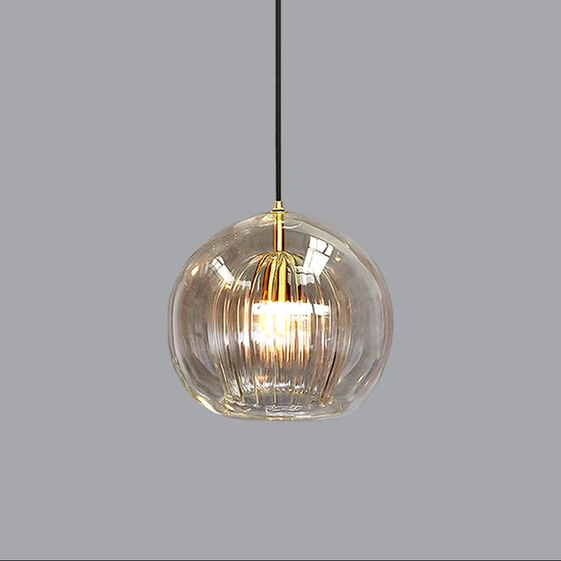 Glazen Hanglamp Bol met Metalen Frame – Modern Design Verlichting voor Eetkamer Slaapkamer en Woonkamer | Sansoti