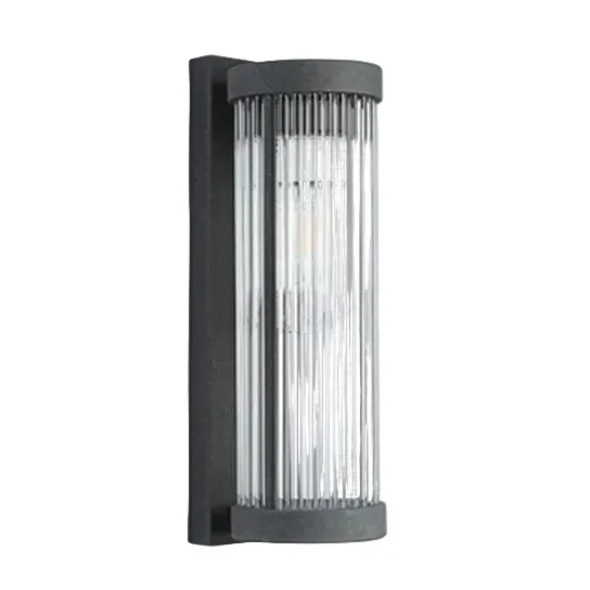 Zonnegedreven Wandlamp Geribbeld Glas Buitenverlichting IP65 Waterdicht Tuin Entree Terras 3W LED Sfeerlicht | Sansoti