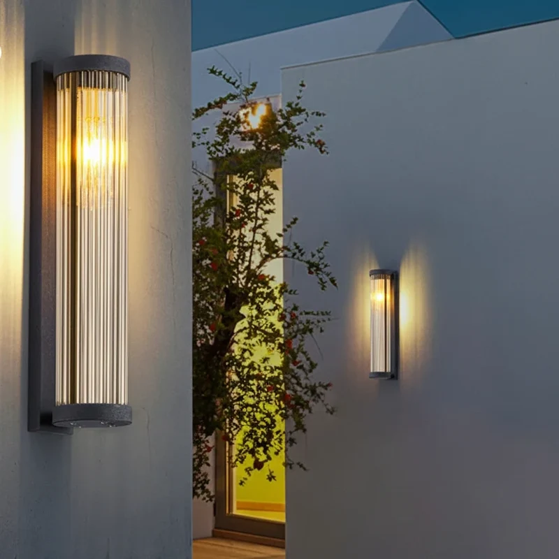 Zonnegedreven Wandlamp Geribbeld Glas Buitenverlichting IP65 Waterdicht Tuin Entree Terras 3W LED Sfeerlicht | Sansoti